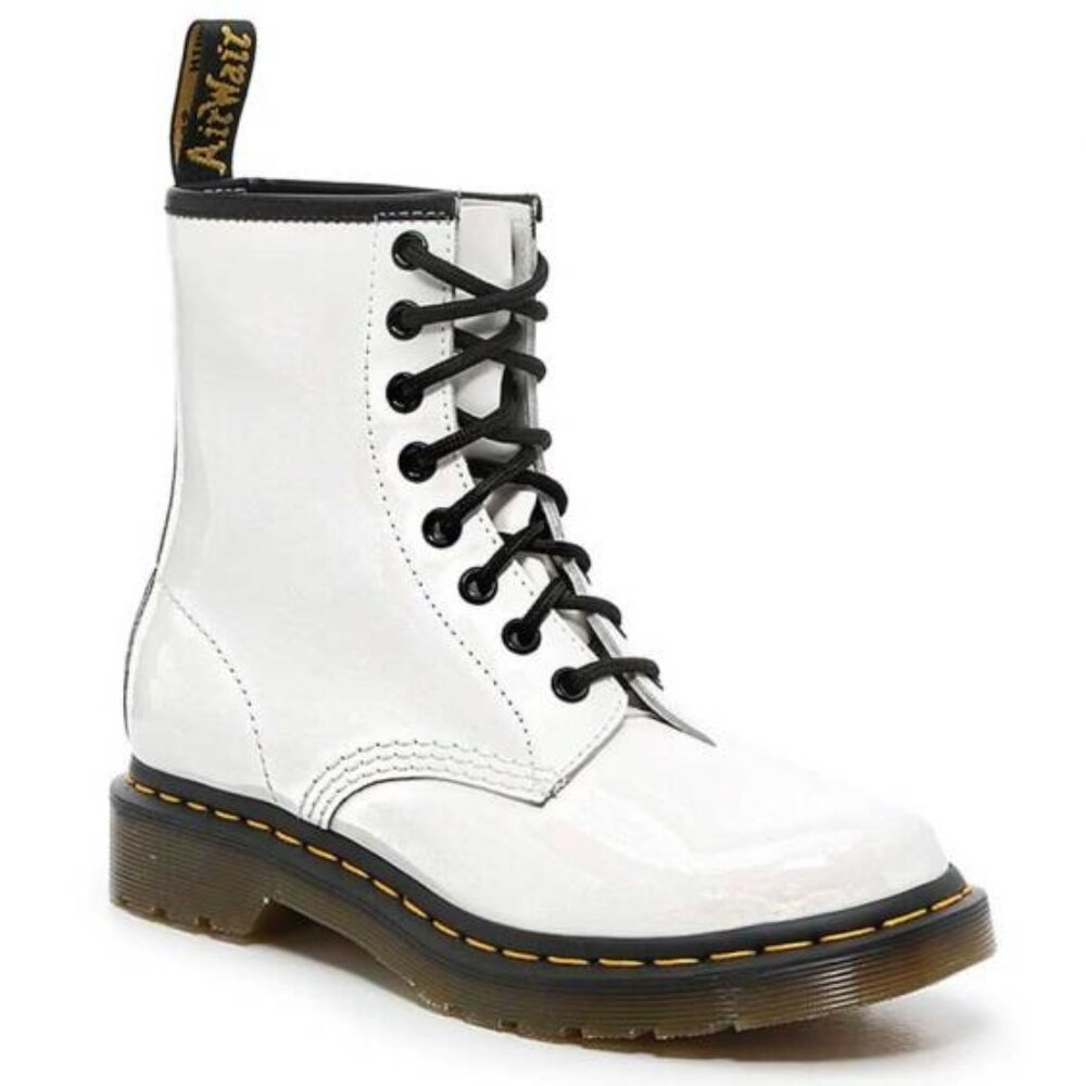 NWT Dr. Martens 1460 White patent Smooth (Women's) boots size 9